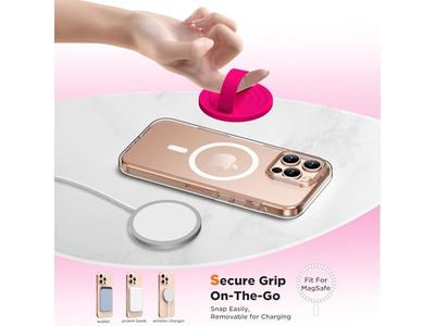 Magnético Anel Telefone Suporte de aperto Silicone dedo laço Neon rosa
