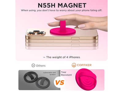 Magnético Anel Telefone Suporte de aperto Silicone dedo laço Neon rosa