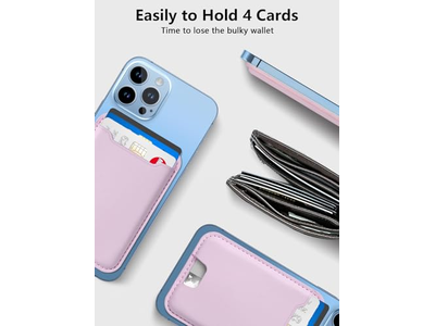 Suporte de cartão magnético para iPhone 12-16 Série RFID Bloqueamento se encaixa 4 Ca