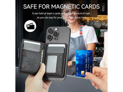 Suporte de cartão magnético RFID Bloqueio PU Couro Minimalista Carteira de telefone