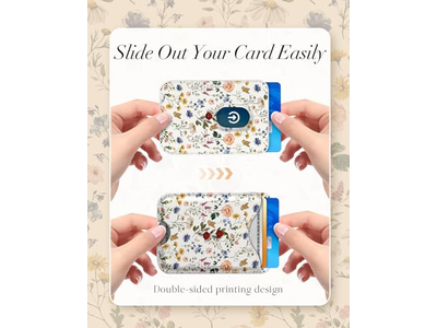 Carteira de suporte de cartão magnético com padrão floral para iPhone Series