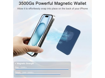 Carteira de telefone celular magnético titular-compatível com MagSafe Leathe
