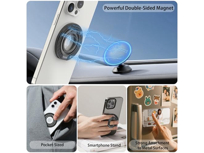Suporte magnético do anel do aperto do telefone com suporte removível e adaptador 360degree