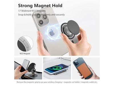 Aperto magnético do telefone com suporte expansível compatível com MagSafe