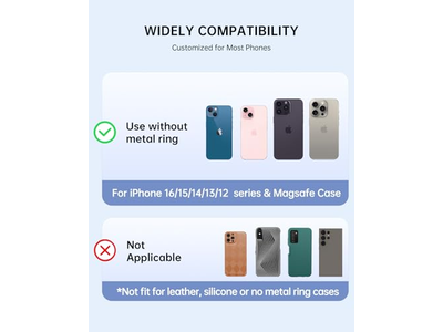 Suporte magnético telefone Anel compatível com MagSafe - Removível Apoio St