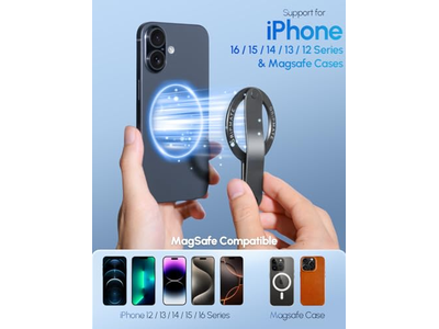 Suporte magnético telefone anel para Smartphones compatíveis Preto