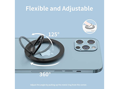 Suporte de anel de telefone magnético para suporte de aperto ajustável MagSafe Removab