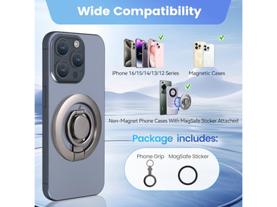 Suporte magnético telefone anel com aperto e Suporte de apoio compatível com Mag