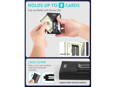 Carteira pop-up magnética para iPhone detém 8 cartões e contas