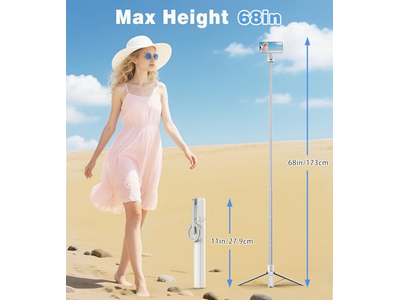 Magnético Selfie Stick Tripod com suporte magnético forte de alumínio