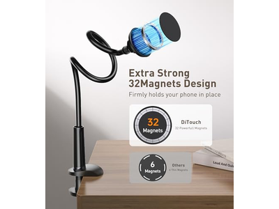 Grampo de mesa de suporte magnético 360 rotação ajustável
