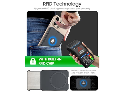 Suporte magnético do cartão de carteira mantém 6-7 cartões RFID bloqueio Ultra-Sli