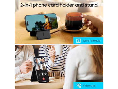 Carteira magnética para iPhone Suporte de cartão de couro ajustável bloco RFID