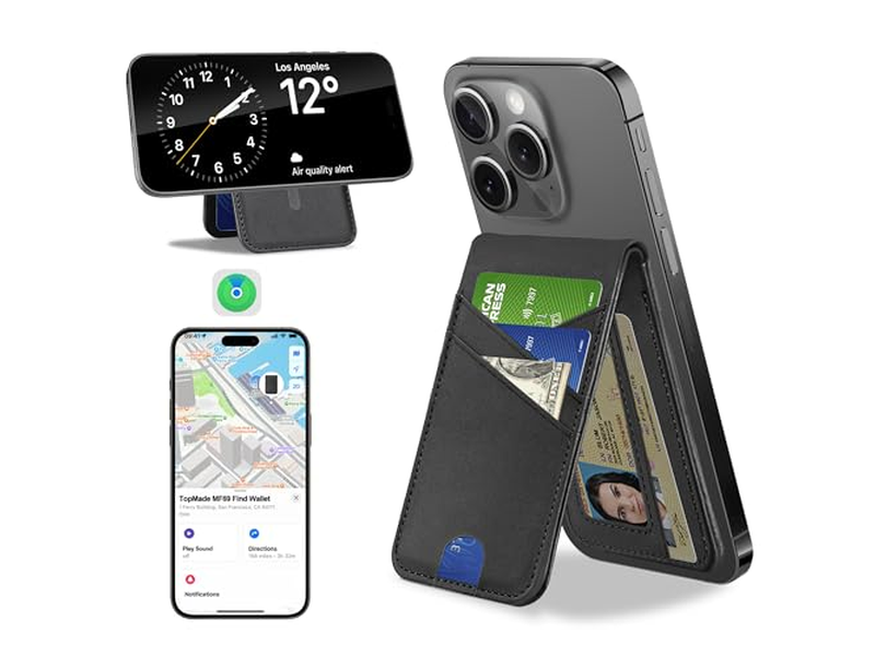 Carteira Magnética para iPhone com Encontrar Meu 6 Cartão Titular RFID Bloqueamento