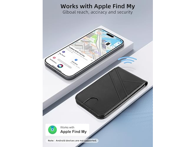 Carteira Magnética para iPhone com Encontrar Meu 6 Cartão Titular RFID Bloqueamento