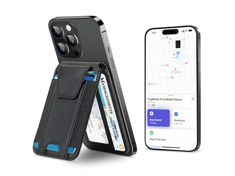 Carteira magnética para iPhone Funciona com Encontrar Meu Suporte ajustável 9 Ca