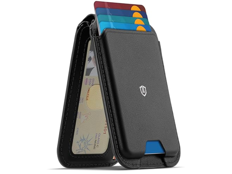Carteira magnética para couro genuíno MagSafe 6 titulares de cartão RFID Blo