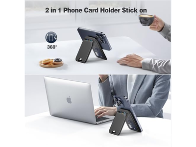 Carteira magnética para suporte de cartão de couro ajustável telefone e Suporte