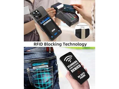 Carteira magnética Suporte com janela de identificação e 4 Fendas de Carta RFID Bloqueamento