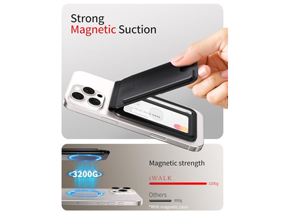 Carteira magnética com bloqueio RFID 5 suporte de cartão e suporte ajustável