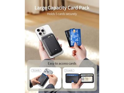 Carteira magnética com bloqueio RFID 5 suporte de cartão e suporte ajustável