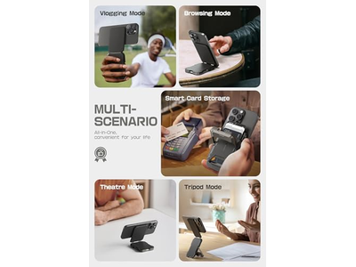 Carteira magnética com suportes 5 Cartões RFID Bloqueando o Preto