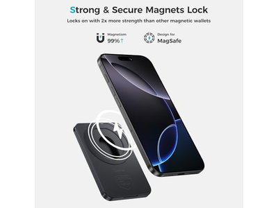 Carteira magnética com Minimalista Suporte Titular do cartão para iPhone RFID Bl