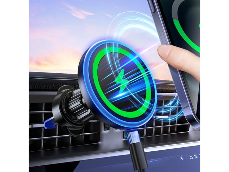 Carregador de montagem de carro MagSafe 3 em 1 carregador de carro sem fio