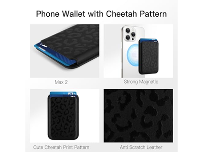 Carteira MagSafe Cheetah padrão de impressão Suporte de cartão magnético para telefones