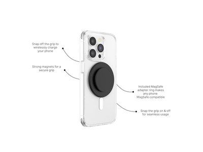 Aperto do telefone para MagSafe com Suporte de apoio e suporte magnético - Preto