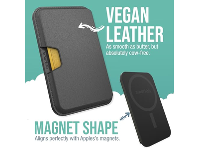 Suporte de cartão magnético Fina em couro vegano destacável para telefones MagSafe
